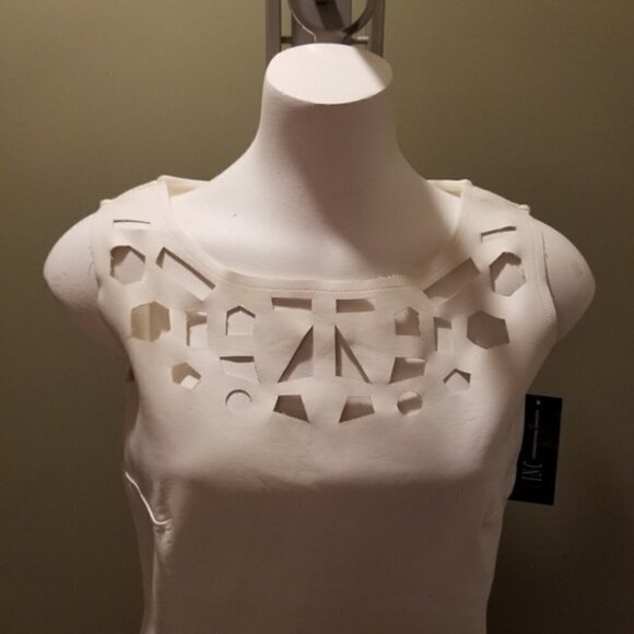 INC Cut Out White Top (S) NWT - Picture 2 of 5